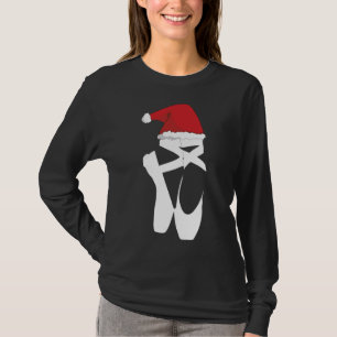 T-shirt Ballet Pointe Chaussure Noël Santa Hat