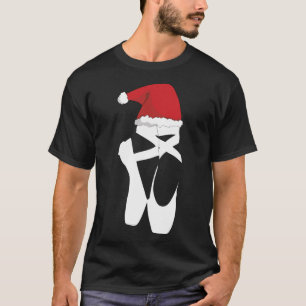T-shirt Ballet Pointe Chaussure Noël Santa Hat