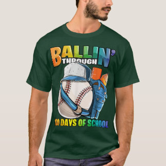 T-shirt Ballin' jusqu'à 100 jours de l'école de baseball K