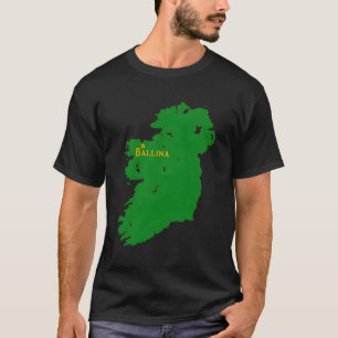 T-shirt Ballina Irlande Avec Carte D'Irlande