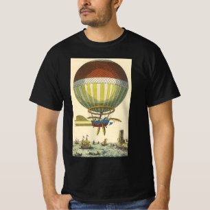 T-shirt Ballon à air chaud à vapeur de science-fiction vin