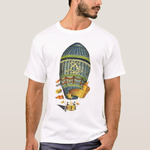T-shirt Ballon à air chaud cylindrique bleu