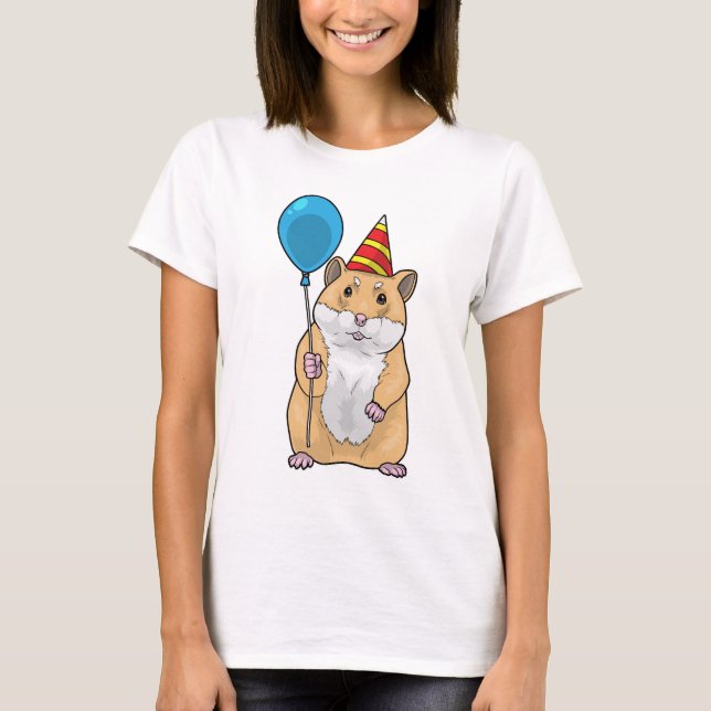 T-shirt Ballon d'anniversaire pour hamster (Devant)