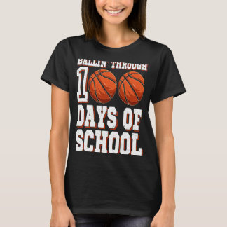 T-shirt Ballon De Basket À 100 Jours D'École 100T