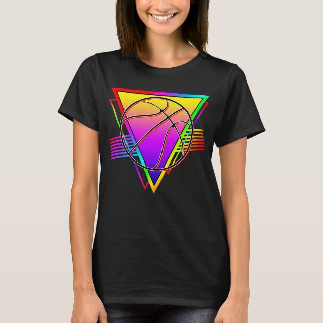 T-shirt Ballon de basket-ball rétro moderne (Devant)