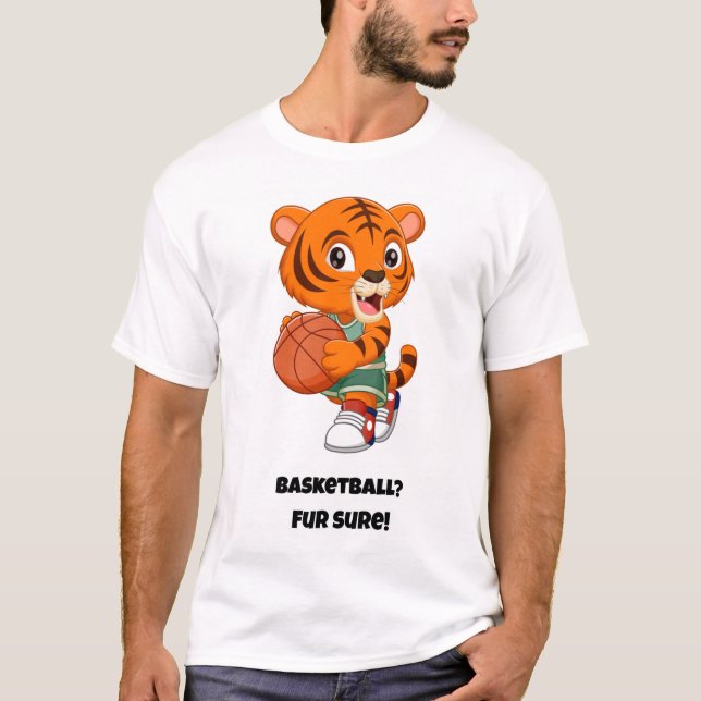 T-shirt Ballon de basket? Oui ! Chat drôle (Devant)
