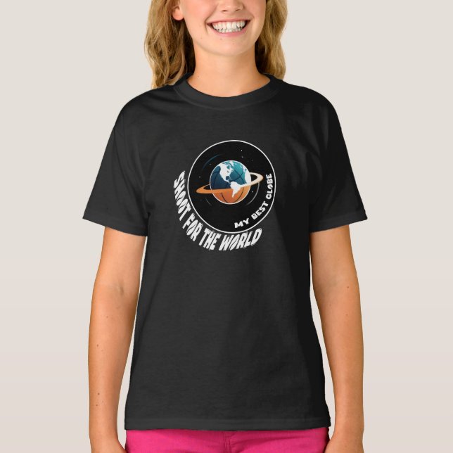 T-shirt Ballon de basket | Un tir pour le monde | Mon meil (Devant)