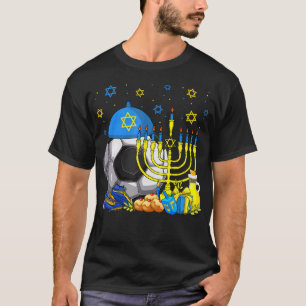 T-shirt Ballon de foot juif drôle chaussures Menorah Hanu