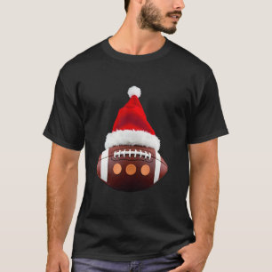 T-shirt Ballon de football américain de Noël avec chapeau