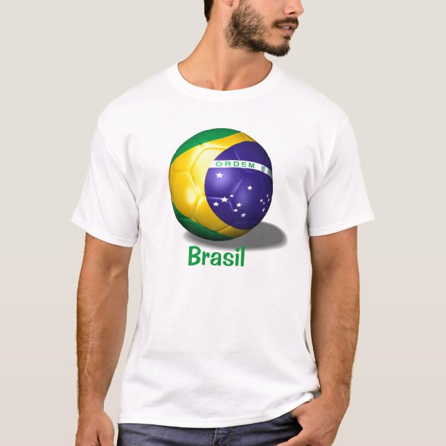 T-shirt ballon de football brésil, Brésil (Devant)