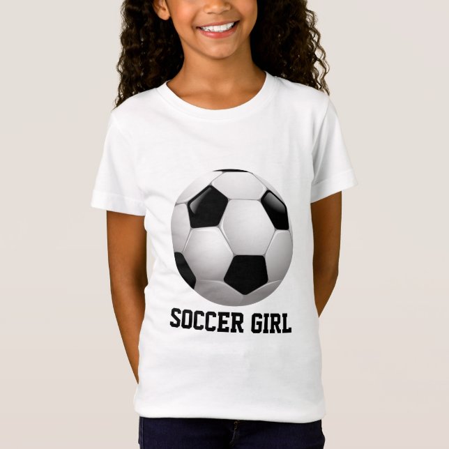 T-Shirt Ballon de football de fille du football (Devant)