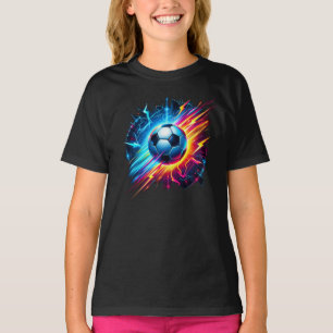 T-shirt Ballon de football électrique futuriste éclair