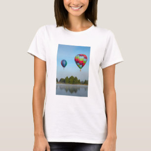 T-shirt Ballons à air chaud au-dessus d'un lac, NZ