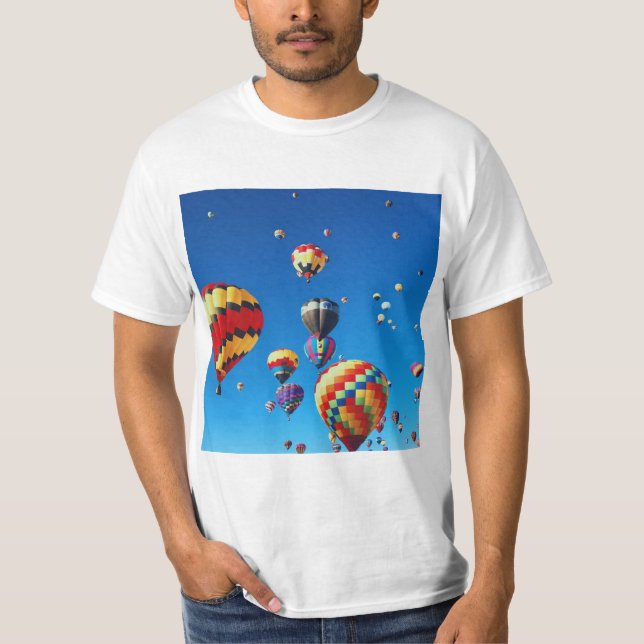 T-shirt Ballons à air chaud Ciel bleu (Devant)