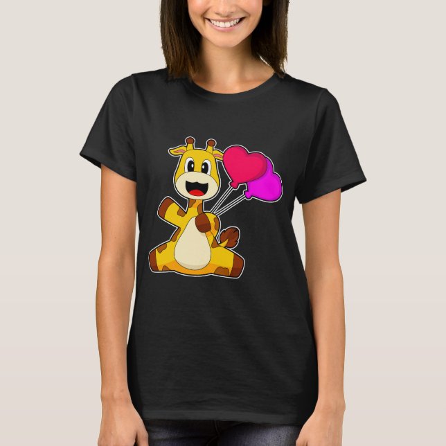 T-shirt Ballons cardiaques de girafe (Devant)