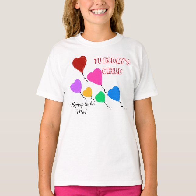 T-shirt Ballons coeurs enfants de mardi (Devant)