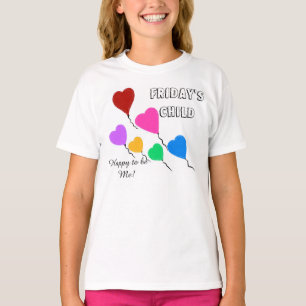 T-shirt Ballons coeurs mignons pour enfants de vendredi