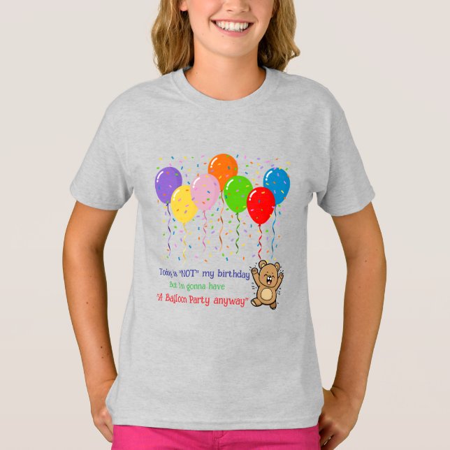 T-shirt Ballons colorés et un ours heureux (Devant)