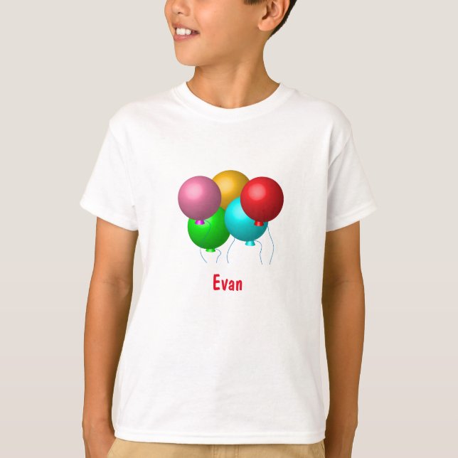 T-shirt Ballons d'anniversaire avec nom (Devant)