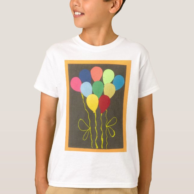 T-shirt Ballons d'anniversaire colorés Design graphique (Devant)
