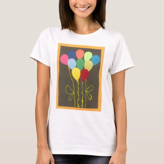 T-shirt Ballons d'anniversaire colorés Design graphique (Devant)