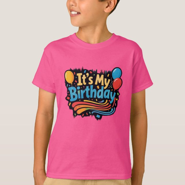 T-shirt Ballons d'anniversaire et tourbillons garçons (Devant)