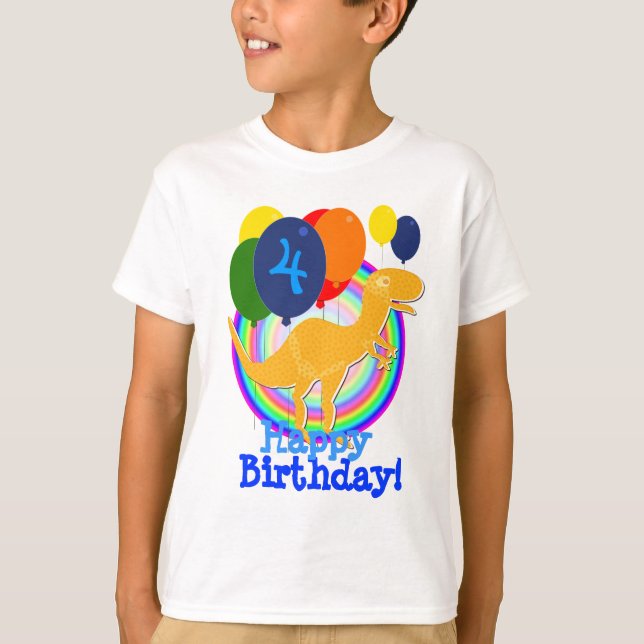 T-shirt Ballons d'Anniversaire T-Rex Dinosaur (Devant)