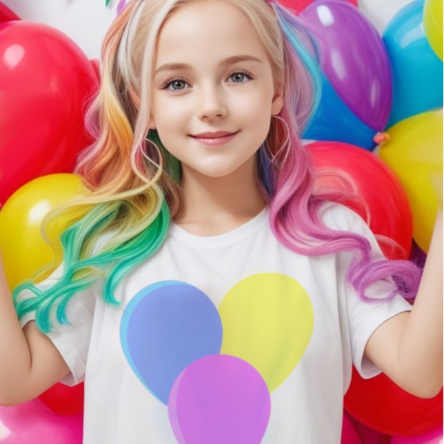 T-shirt Ballons de fête multicolores mignons (Cute party balloons t-shirt for  parties and celebrations. Add a party touch to your look.)
