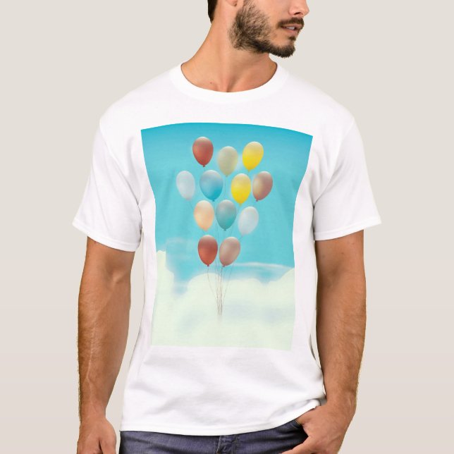 T-shirt Ballons Flottants Vintage (Devant)
