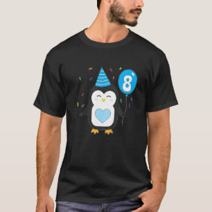 T-shirt Balloon de Penguin Enfants 8 Anniversaire Fête gât