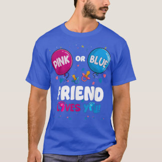 T-shirt Balloon rose ou bleu ami aime vous Genre Revea