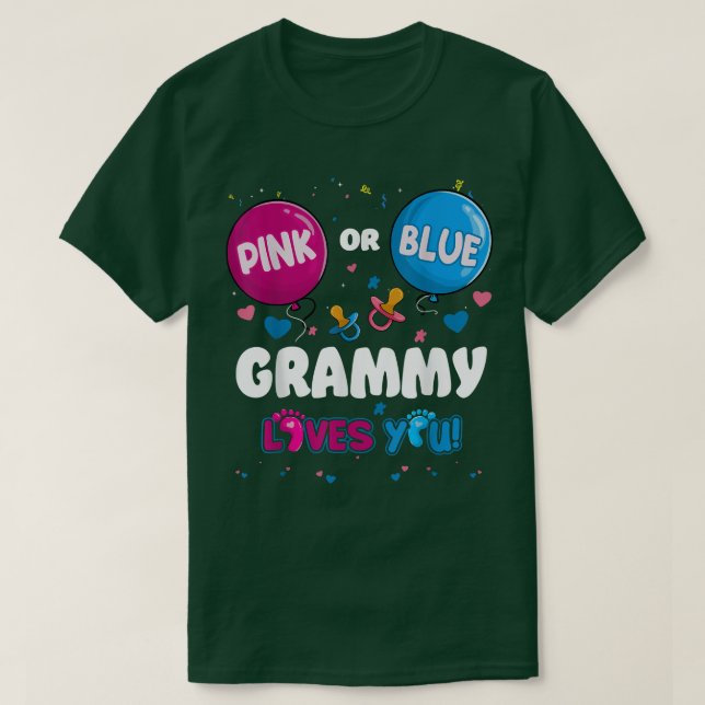 T-shirt Balloon rose ou bleu Grammy vous aime Genre Revea (Design devant)