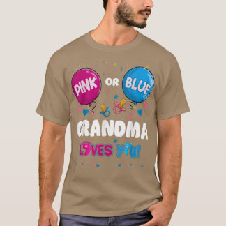 T-shirt Balloon rose ou bleu grand-mère vous aime Genre Ré