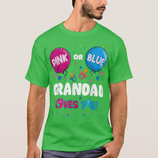 T-shirt Balloon rose ou bleu Grand-père vous aime Genre Ré