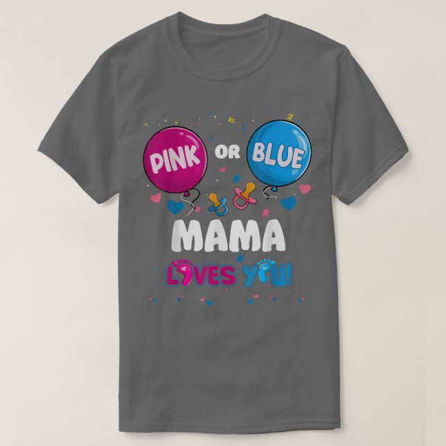 T-shirt Balloon rose ou bleu Mama vous aime Révélation de  (Design devant)