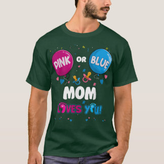T-shirt Balloon rose ou bleu Maman t'aime Genre Révéler P