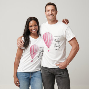 T-shirt Balloons à air chaud rose Baby shower