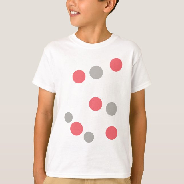 T-shirt Balls Cercles Motif gris blanc corail rose (Devant)