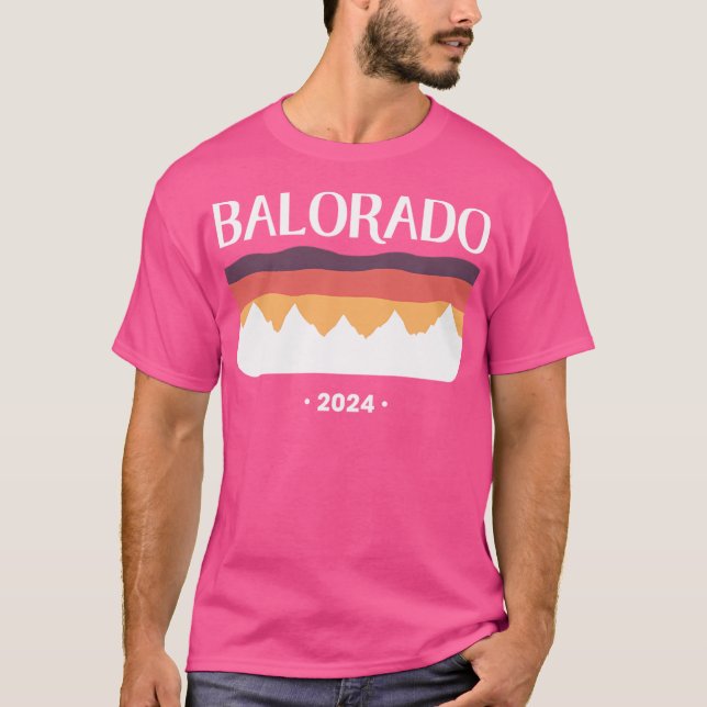 T-shirt Balorado 2024 Design. Texte Balorado Blanc Et Blan (Devant)