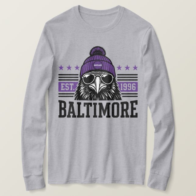 T-shirt Baltimore Football, Baltimore Cadeau Ventilateur,  (Design devant)