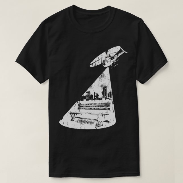 T-shirt Baltimore Helicopter Americax27s Plus grande ville (Design devant)