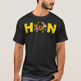T-shirt Baltimore Hon Maryland State Drapeau Crabe Bannièr