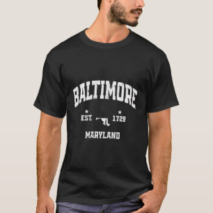 T-shirt Baltimore Maryland Md État Vintage Throwback Athl