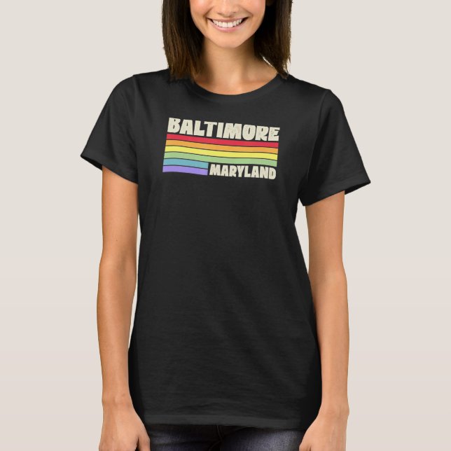 T-shirt Baltimore Maryland Pride Arc-en-ciel drapeau Gay p (Devant)
