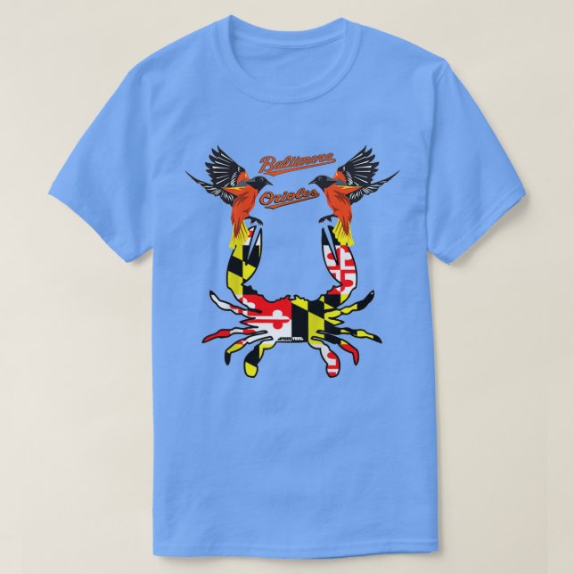 T-shirt Baltimore oriole bleu crabe jour maryland (Design devant)