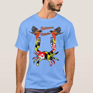 T-shirt Baltimore oriole bleu crabe jour maryland
