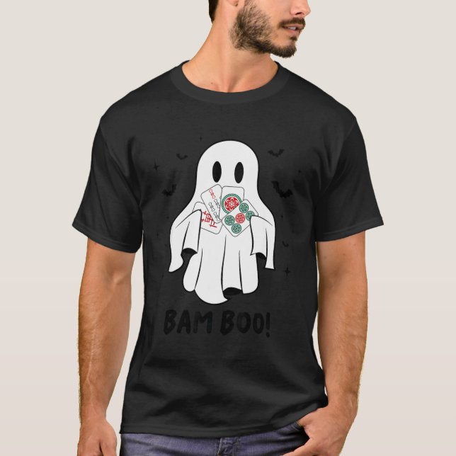 T-shirt Bam Boo Halloween Ghost Mahjong Funny Costume Game (Devant)