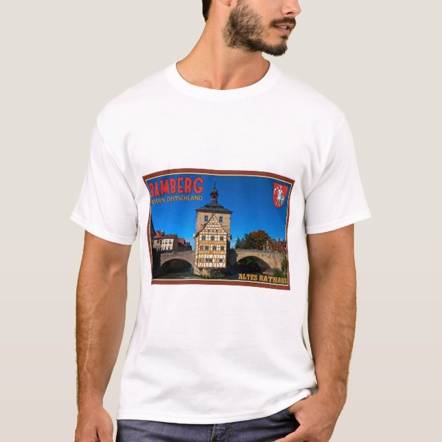 T-shirt Bamberg - paysage d'Altes Rathaus (Devant)