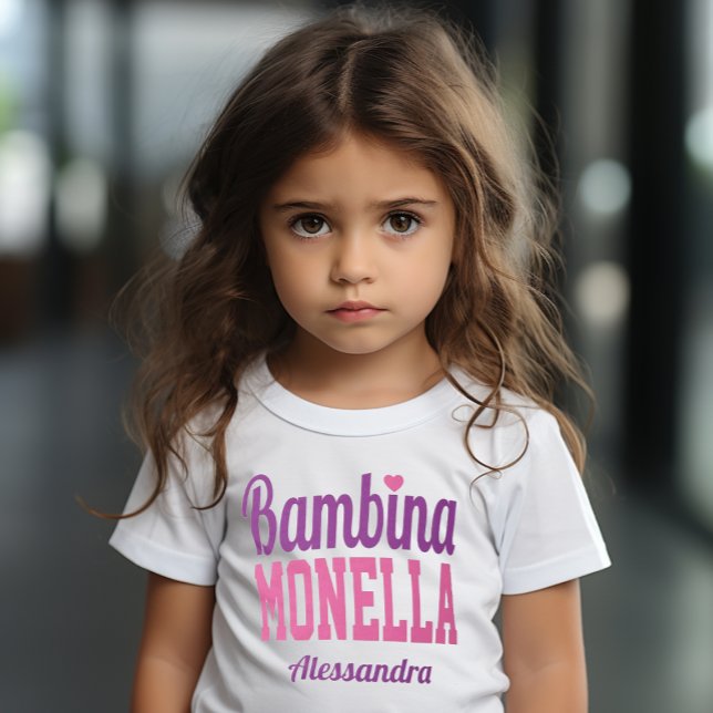 T-Shirt Bambina Monella Amusante Petite fille italienne (Bambina Monella (Italian for Bratty Little Girl) 
Tee)