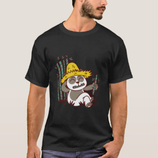 T-shirt Bamboo Eating Panda Farmer